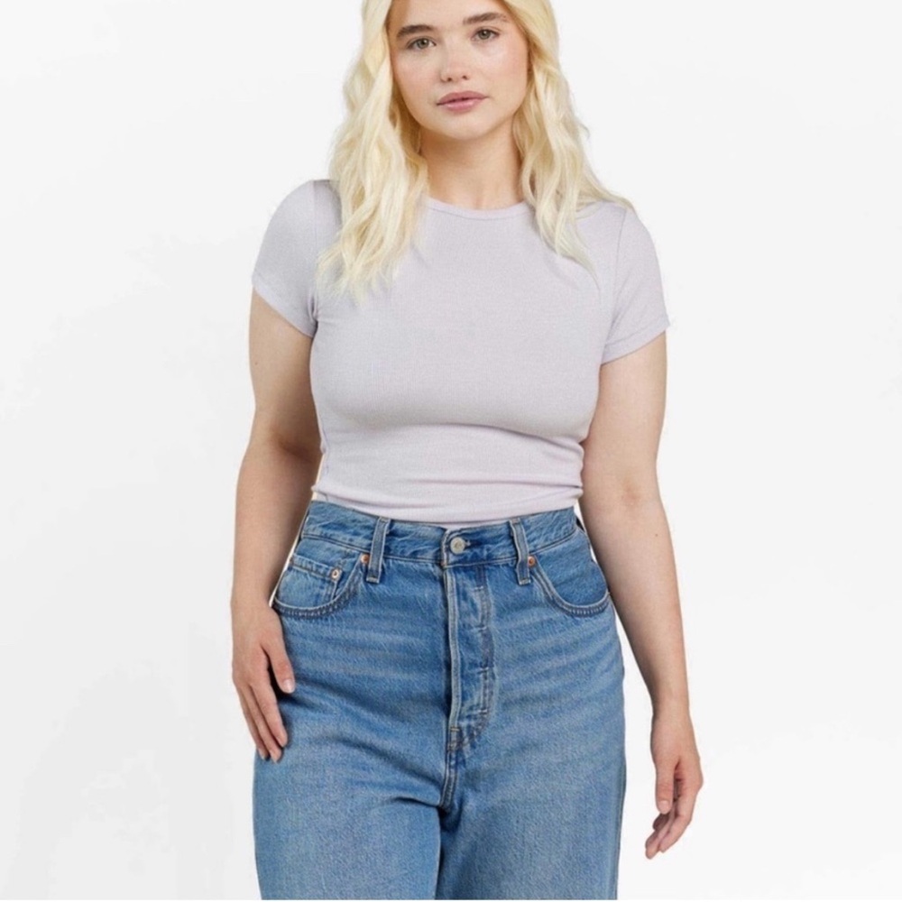 Nuuds Slink Rib T-Shirt Lilac